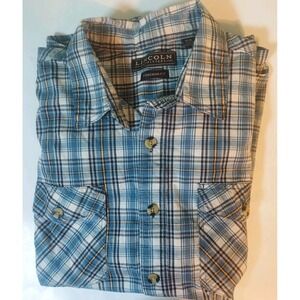 Lincoln Outfitter Foreman Fit Mens‎ Buttonup Short Sleeve Xlr Blue Plaid Western